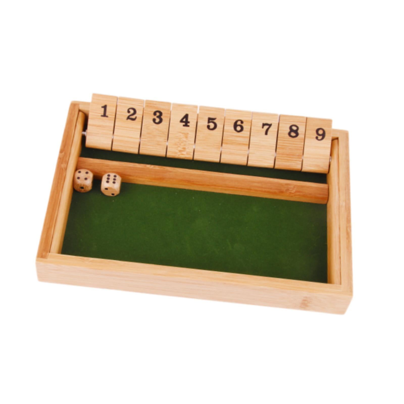 Bothyi - Juego De Dados Shut The Box, De Viaje, 9 Números, Para Un Solo Jugador, Ideal Para Fiestas, Bar, Color Madera.