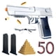 thumbnail image 1 of Pistola lanzadardos de espuma Awadas Silver Ops, alcance de 32 pies, 50 dardos, 1 of 6
