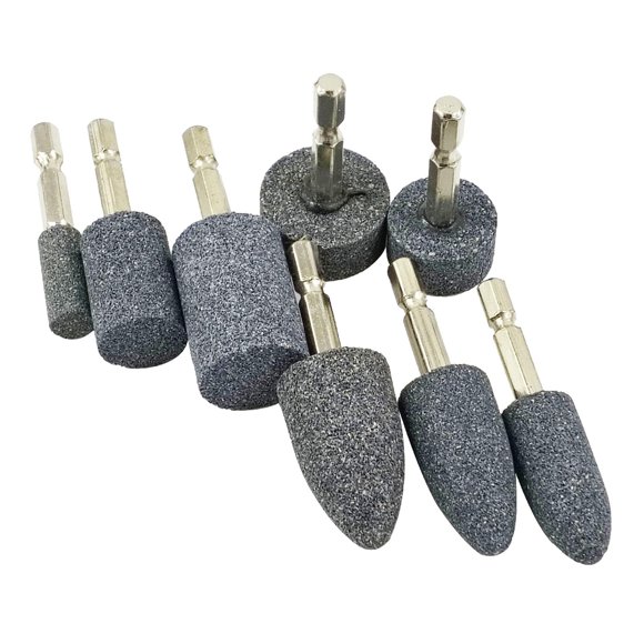 Kit de 8 piezas de piedra de afilar Luo Ke con vástago hexagonal de 1/4"