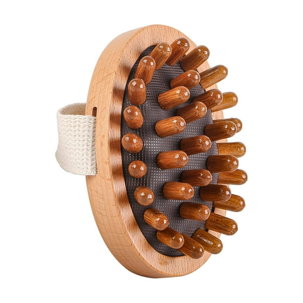 Masajeador Corporal Multifuncional De Madera Con Cepillo Corporal Para Cintura, Cuello Y Espalda