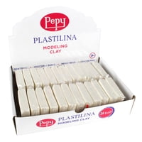 Arcilla De Modelar Pepy Plastilina, Juego De 24 Barras De 40 G, Color Blanco