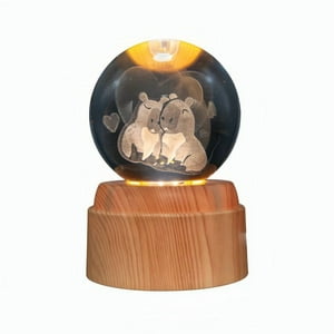 Genérico - Lámpara Bola De Cristal Led Capybara Pareja