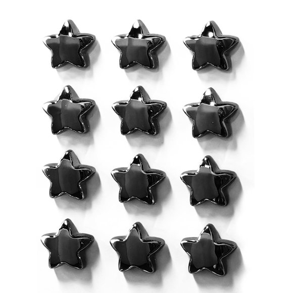 Imanes para nevera Yhobrezy 12 piezas estrella negra 2,5 cm