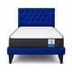 thumbnail image 1 of Cama 1 Plaza Azul Oscuro Capitone + Colchón Ortopedico, 1 of 2