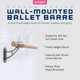 thumbnail image 2 of Barra de Ballet Vita Vibe 183 cm de Madera para Montar en Pared, 2 of 7