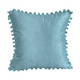 thumbnail image 1 of Pack de 2 Fundas de Cojines Terciopelo con Pompones 45x45 cm Menta, 1 of 2