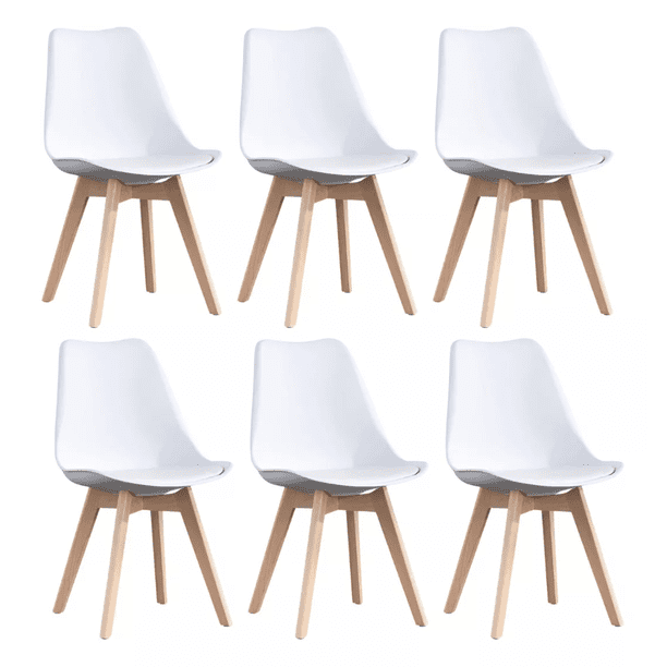 SILLA TULIP ECOCUERO BLANCO X6