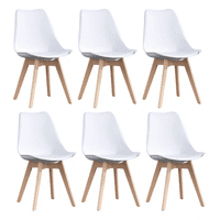 Habita2 Chile - Silla Tulip Ecocuero Blanco X6