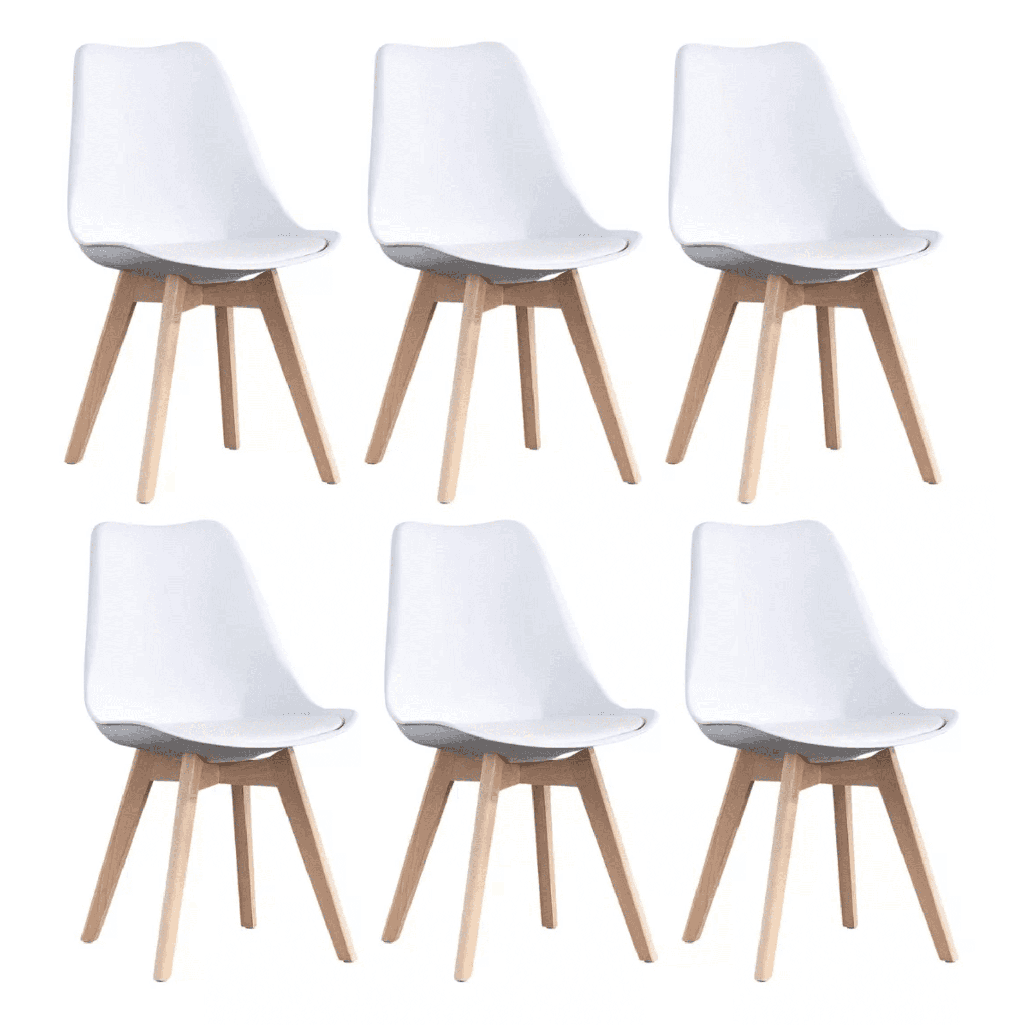 Habita2 Chile - Silla Tulip Ecocuero Blanco X6