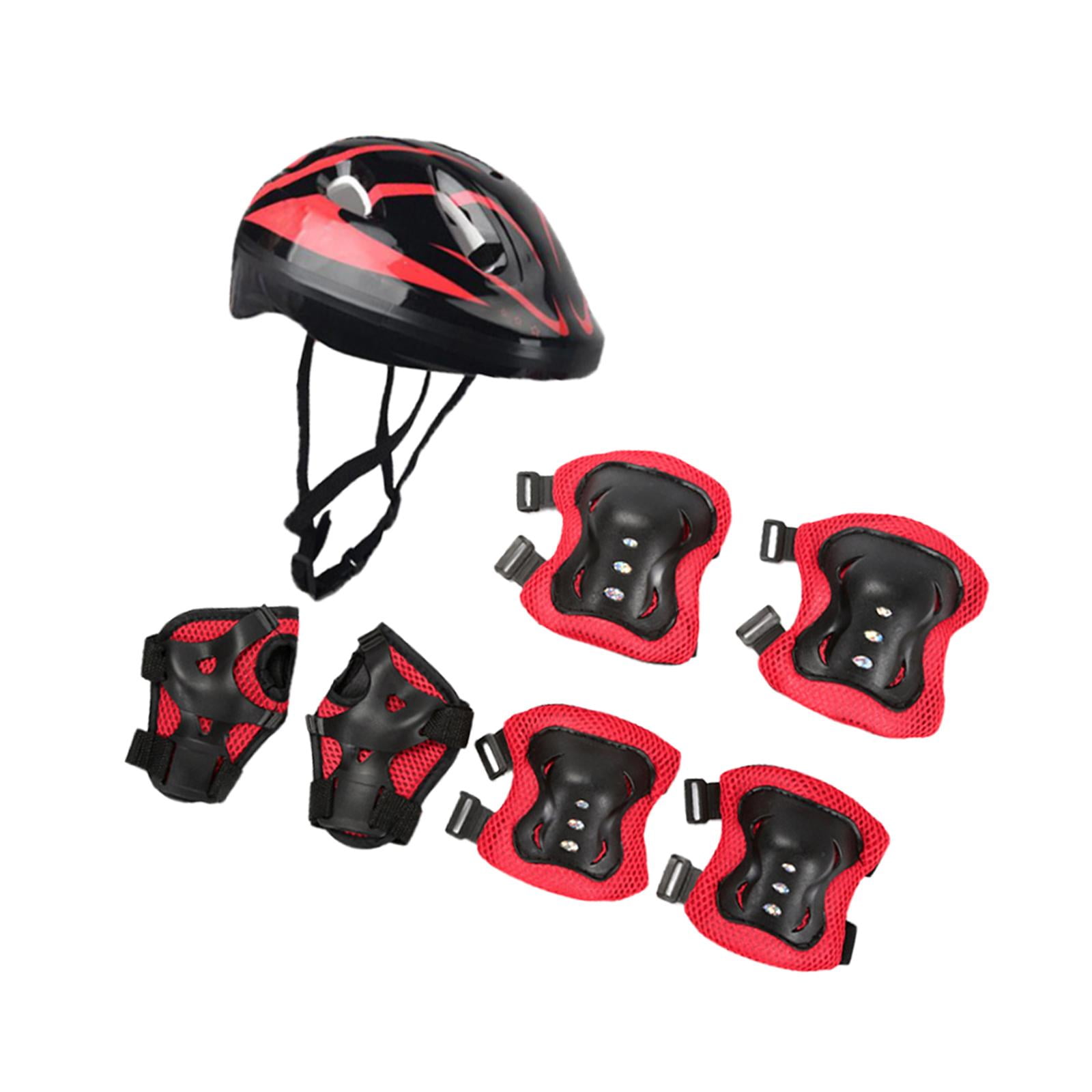 Ioensy - 7 Unids/set Casco De Bicicleta Para Niños Portátil Para Deportes Al Aire Libre Monopatín Montar En Bicicleta