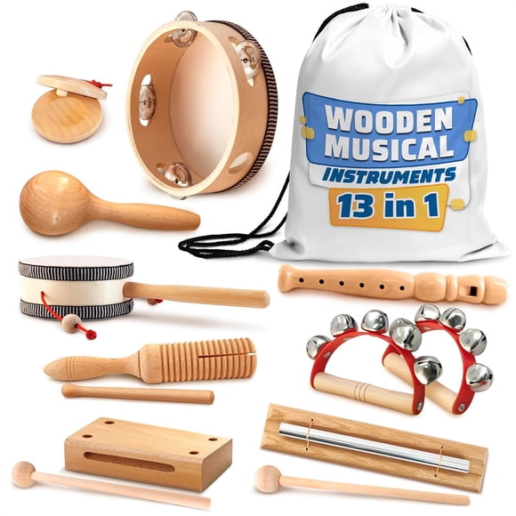 Set de Instrumentos de Percusión de Madera KETAR, 13 Piezas