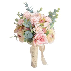 Magideal - Buito De Boda Nupcial Bouquet Flower Flower De Estilo Rústico De Flores Artificiales Hechas A Mano Bouquet De Boda Para Novia Para La Iglesia De Gradu Estilo C