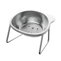 Magideal - Comedero Para Gatos Plato Elevado Bebedero De Acero Tazón Antideslizante Recipiente De Comida Con Diseño Ergonómico Adecuado Para La Alimentación Diar Gatito