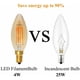 thumbnail image 3 of Bombilla incandescente LED tipo vela E14 de 4 W y 30 W, equivalente a 2200 K, blanco cálido, Cri80+, 300 lm, base de rosca pequeña, paquete de 5, 3 of 5