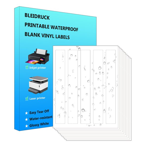 Etiquetas Bleidruck 3 cm x 25 cm Impermeables Paquete de 100