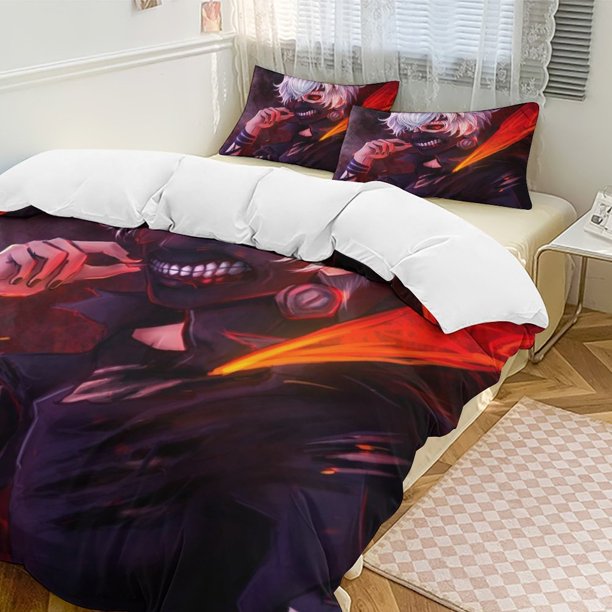 Tokyo GhoulCartoon Collection 3-Piece Comforter Set, Personalized Bedding Decor for Kids And Teens Bed Sheets