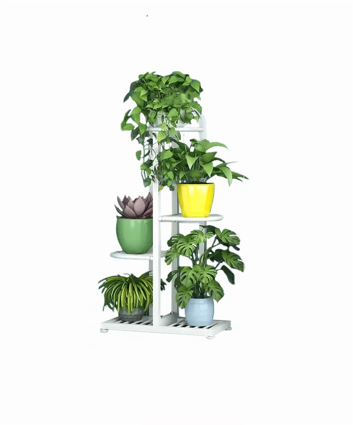 Genérico - Porta Macetero Soporte Para 5 Macetas Estante Metálico Jardín