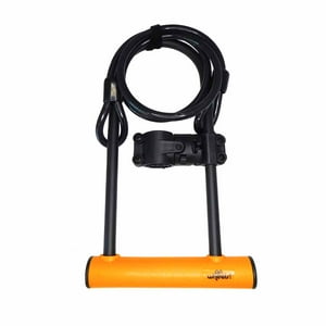 Candado U-Lock Onwheels Largo Con Piola Y Soporte - Naranjo