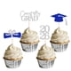thumbnail image 1 of Decoraciones para Cupcakes de Graduación SakFestivo 36 PCS Plata y Azul, 1 of 5