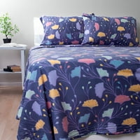 Sábanas De Polar Composé King / Hojas Morado – Doral