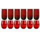 thumbnail image 1 of Set 12 Vasos Vidrio Altos Y Bajos Full Color Rojo Allegra, 1 of 3