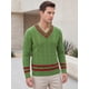 thumbnail image 4 of INSPIRE CHIC Suéter de Punto para Hombre Cuello en V Jersey de Manga Larga Casual 2XL Verde, 4 of 6