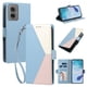 thumbnail image 2 of Cartera Plegable para Motorola Moto G55, PU Tricolor con Ranuras, Azul Claro, 2 of 6