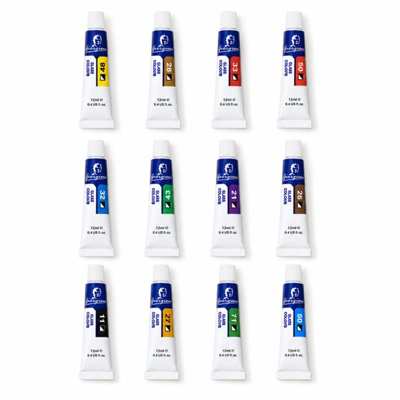 Pintura Para Vidrio 12 Colores 12ml Manualidades - PS