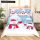 thumbnail image 1 of Christmas Snowman Duvet Cover Kids Cartoon Quilt Cover White Winter Snowflake Bedding Set Polyester Comforter Cover Bed Sheets, 1 of 5