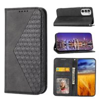 Funda Flip Foxdock Para Motorola Moto G Stylus 4G 2022 , Estilo Billetera Con Diseño Rombo, Correa De Mano Y Soporte, Uso Diario