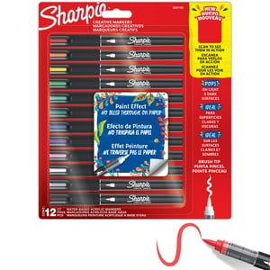 Set 12 Marcadores Acrílicos Sharpie Punta Pincel Colores