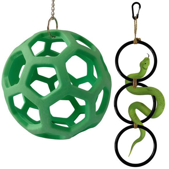 Juguete de enriquecimiento para serpientes Ajqxh - Conjunto de bola y anillos