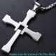 thumbnail image 4 of Collar grande de acero inoxidable con colgante de cruz de circonita cúbica, ideal como regalo para fanáticos de las películas., 4 of 7
