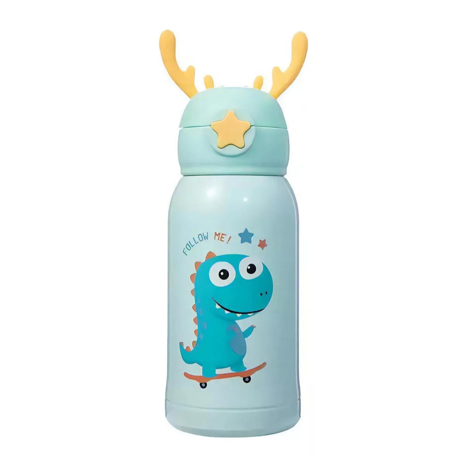Genérico - Botella De Agua Portatil 500ml Dino Kawaii Azul Infantil