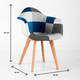 thumbnail image 4 of Pack de 4 Butacas Sitial Patchwork Acolchado Wood - Celeste, 4 of 7