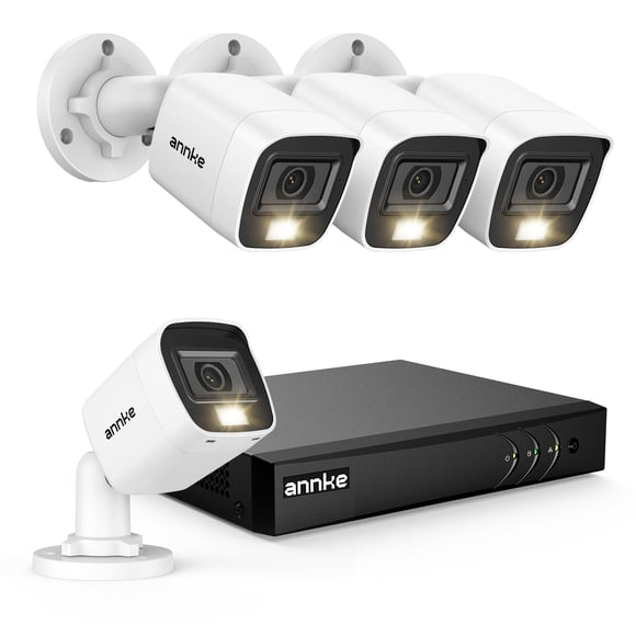 Sistema de cámaras de seguridad ANNKE 8CH 3K Lite con 4 cámaras Bullet Cam de 1080p