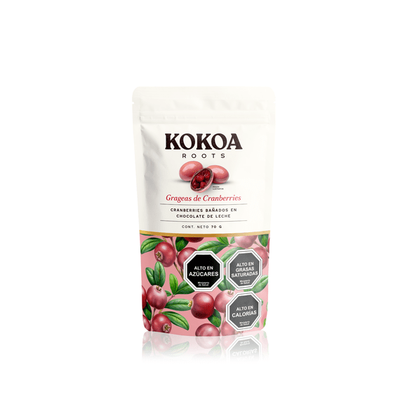 Chocolate KOKOA ROOTS Cranberries Chocolate Rosado 70g