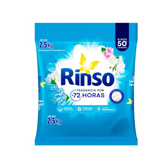 Detergente En Polvo Hortensias Y Flores Blancas 2.5 kg Rinso