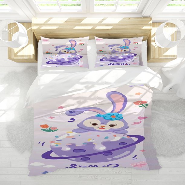 v2713 Bed Sheets StellaLou Anime % Polyester Bedding Set Duvet Cover Set Printed Cartoon Home Decor 3-Piece Bedding Set (1 Duvet Cover + 2 Pillow Shams) Bed Sheets ju2713