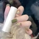 thumbnail image 2 of Short Press On Nails, Glossy Square Green False Nails, Full Cover Fake Nails With Flower Design, For Women And Girls, 2 of 2