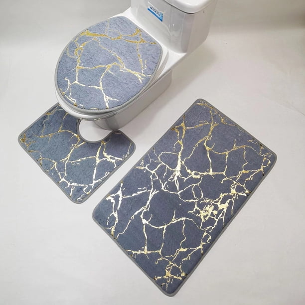 3pcs Non-Slip Flannel Bathroom Mat - Soft and Comfortable Toilet Mat for Bathroom, Living Room, Bedroom - Prevents Slips and Falls