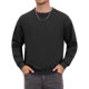 thumbnail image 1 of Sudadera casual de gimnasio de manga larga con cuello redondo y color sólido para hombre 3XL negro, 1 of 6