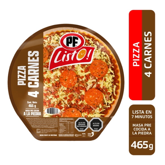 Pizza 4 carnes, 465 g