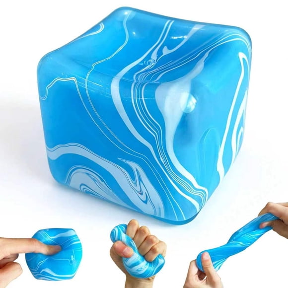 Juguete antiestrés en forma de cubo de hielo Squishies YPAI de 5.6 cm para niños, azul
