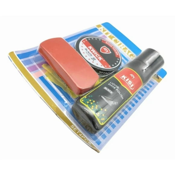 Set 4 Kits Limpieza Lustrador De Zapato Negro 3en1 Lau