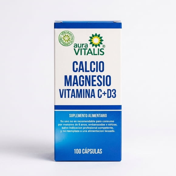 Calcio Magnesio Vitamina C D3 Suplemento Aura Vitalis