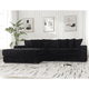 thumbnail image 2 of [NEW ARRIVED] [VIDEO PROVIDED] Oversized Two-Piece Couches, L Shaped Sofa, Corduroy, Left Chaise Daybed,with Armrests,Eight Throw Pillows,Corner Sofa,Easy To Assemble, Black, 2 of 3