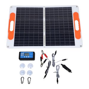 Magideal - Panel De Energía Solar Monocristalino De 120W, Plegado, 4 Ventosas, Escalada, Patio De Barcos Marinos Al Aire Libre Con Controlador De Alta Eficiencia