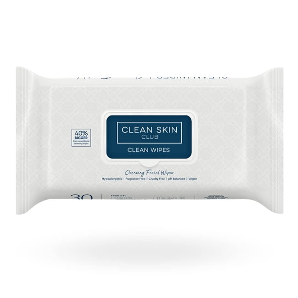 Toallitas faciales Clean Skin Club XL Premium, 30 unidades, sin fragancia