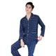 thumbnail image 1 of Pijama de franela a cuadros con botones delanteros para hombre - Manga larga, 1 of 5